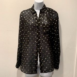 Button down chiffon top